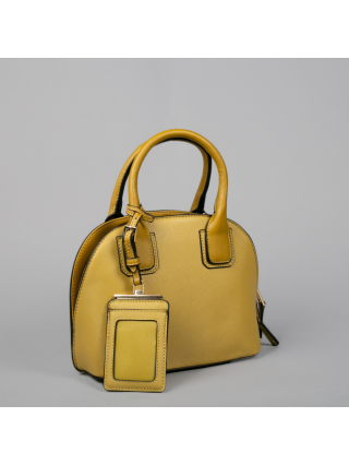 ΑΞΕΣΟΥΑΡ, Γυναικεία τσάντα Carpisa σκούρο κίτρινο από οικολογικό δέρμα - Kalapod.gr